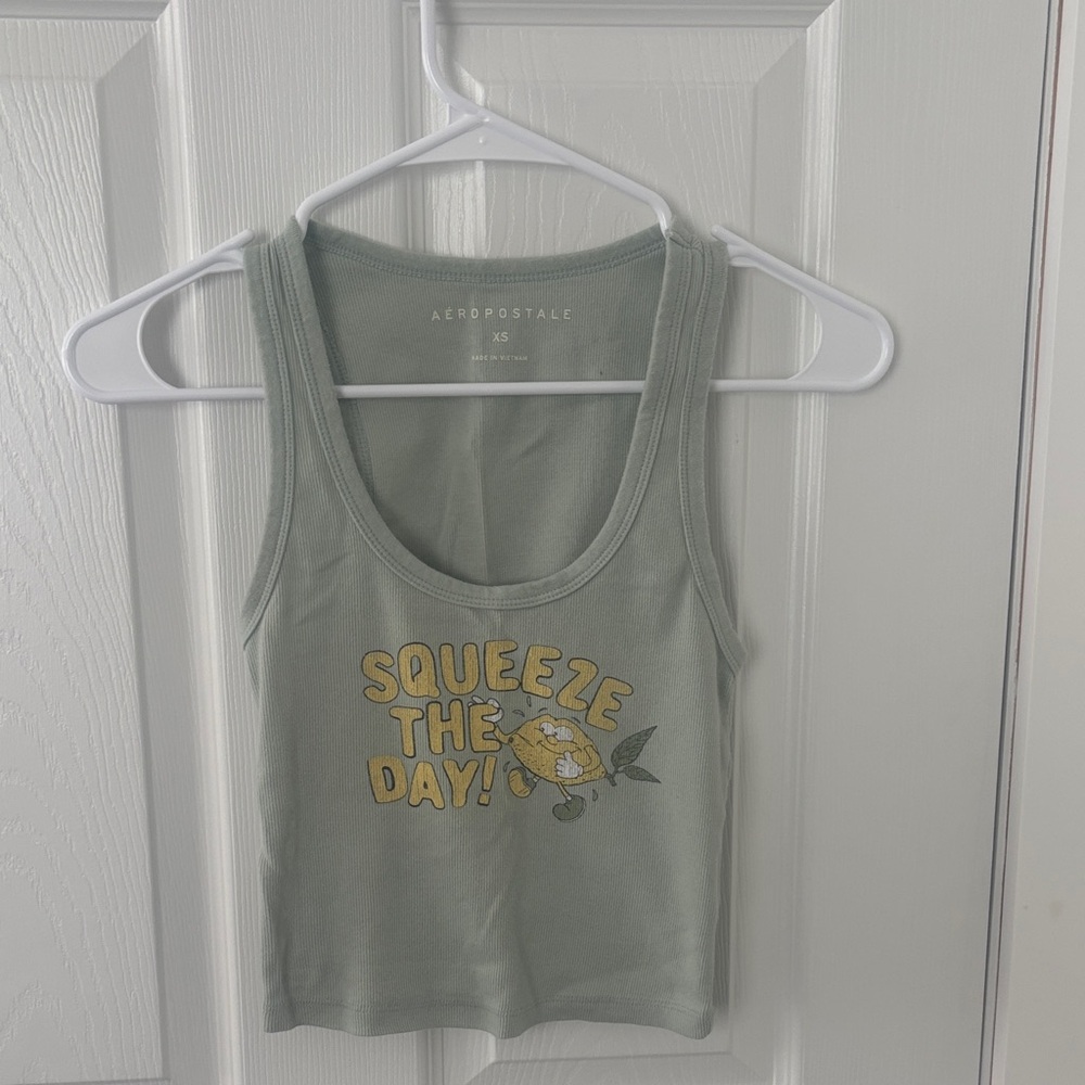 Aeropostale Light Green Ribbed Tank